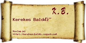 Kerekes Baldó névjegykártya
