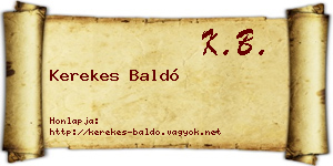 Kerekes Baldó névjegykártya